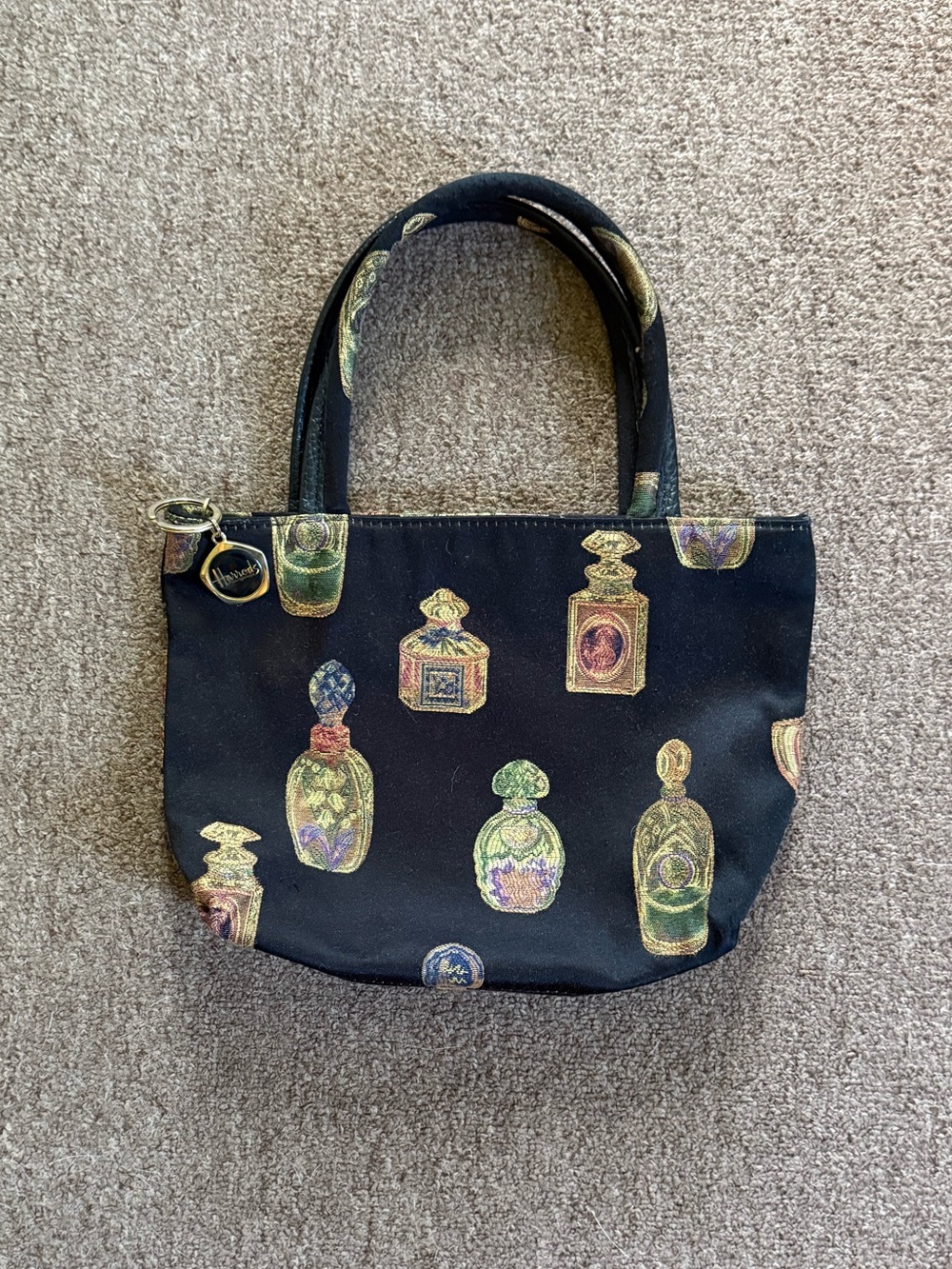 Vintage Silk Harrod’s Perfume Bottle Handbag